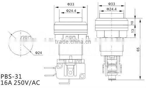 YL6-63 flashlight 12mm mini push button switch led latching