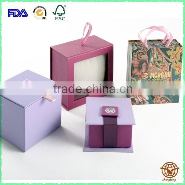 2016 New Custom Made Logo Printed Jewelry box with Window , Matte Cardboard Jewelry Box