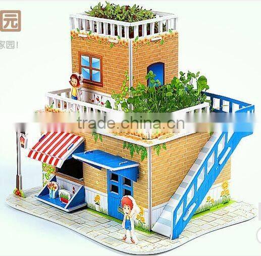 3D Jigsaw puzzle Model Sweet Home With Planting flowers