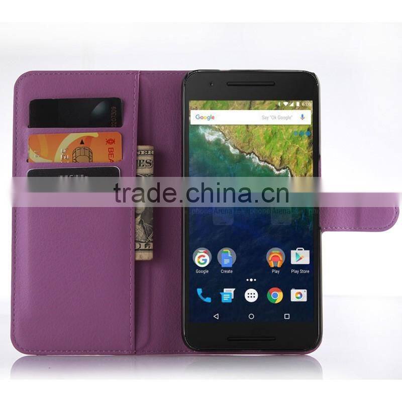 Quality COW SKIN TEXTURE Soft Wallet Stand PU Leather Case For HUAWEI NEXUS 6P angler FLIP LEATHER CASE