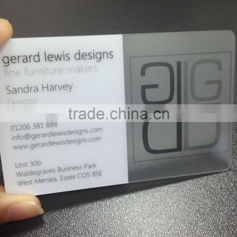 Transparent pvc material business visiting clear card