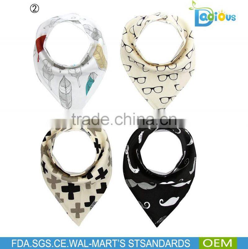 Popular European Infant Scarf Dribble Bibs Organic Custom baby cotton bibs