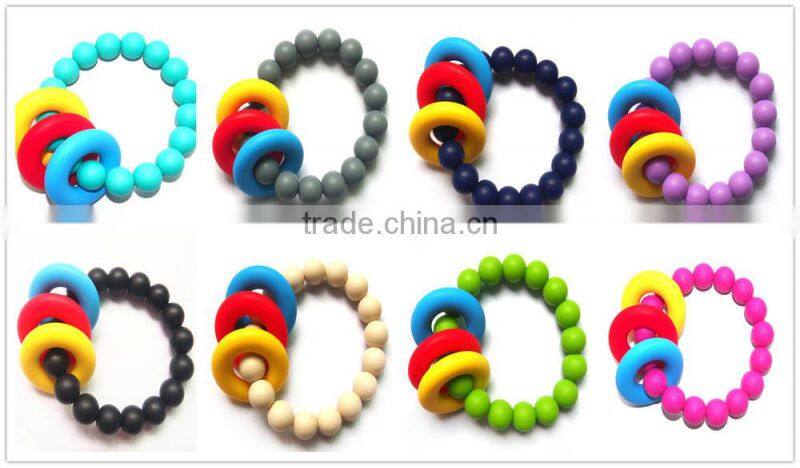 Funny teething toys silicone ring baby rattles bap free baby rattles