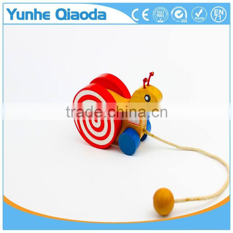 colorful Pull Along snail Wooden Toy as you pull they make a a fun baby