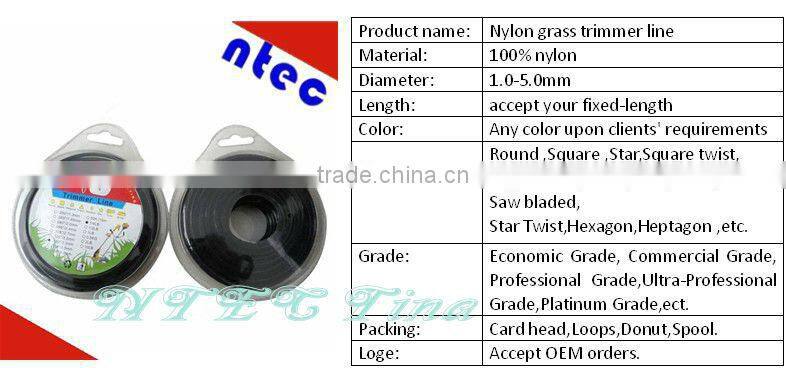 3.0mm round Nylon Grass Trimmer Line with blister package