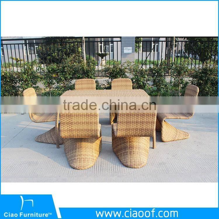 China Big Factory Sale Garden Dining Set Wicker Furniture Aluminum Furniture For Sell