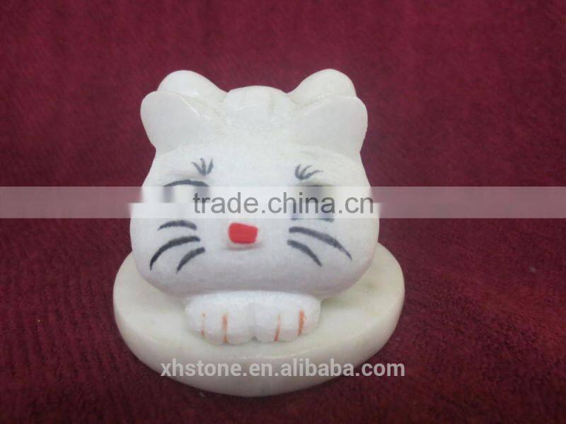 Mini cat stone scupture for hot sale
