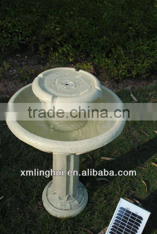 Outdoor Classics Chelsea Solar on Demand Two Tiered Birdbath Fountain