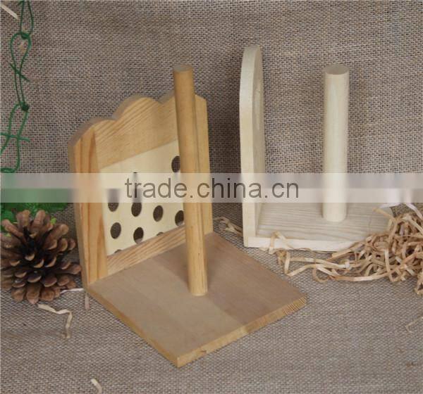 Handmade decorative funny toilet wrapping paper wooden roll holder