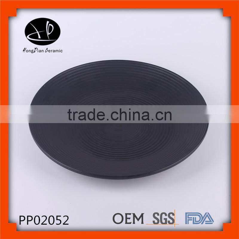 ine stoneware dinner plate ceramic shinning dark blue color elegant plate