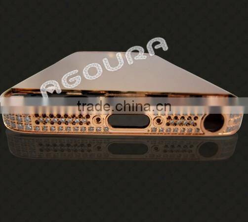 big sale luxury 24k gold plating diamond original back case for iphone 5S