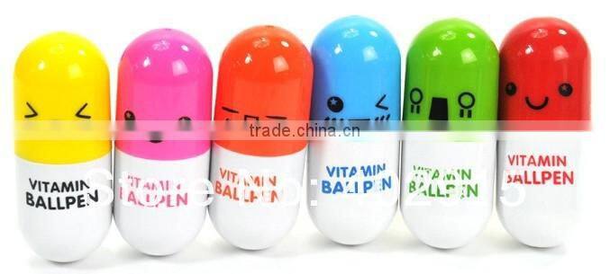 Supply Creative cute face ballpoint pen / telescopic pen
