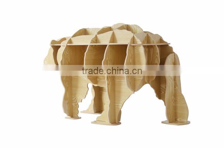 Bear Puzzle Table,Creative Animal Furniture,MDF DIY Assembled Bear Table For Fashion Living Room,Wooden Animal Furniture
