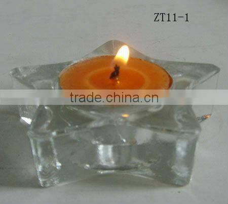 2016 new design unique colorful pentagram glass candle holder