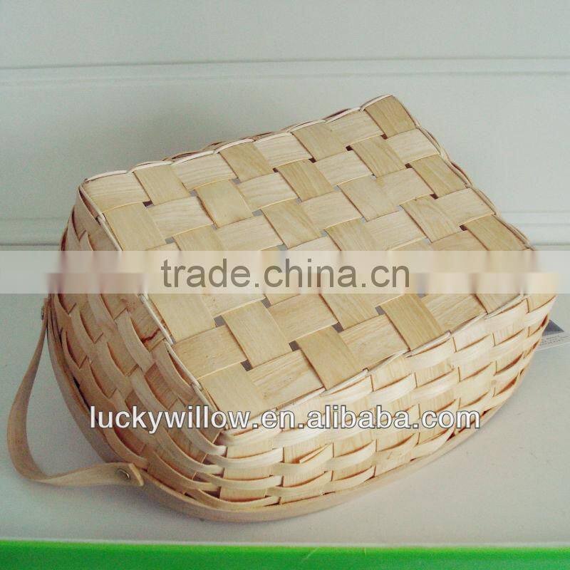 factory direct supply 2016 wooden basket with handles for fruit&food