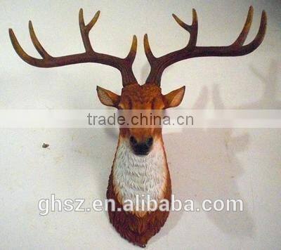 Guo hao 2015 custom resin advent decoration items, deer head figurein for home decoration