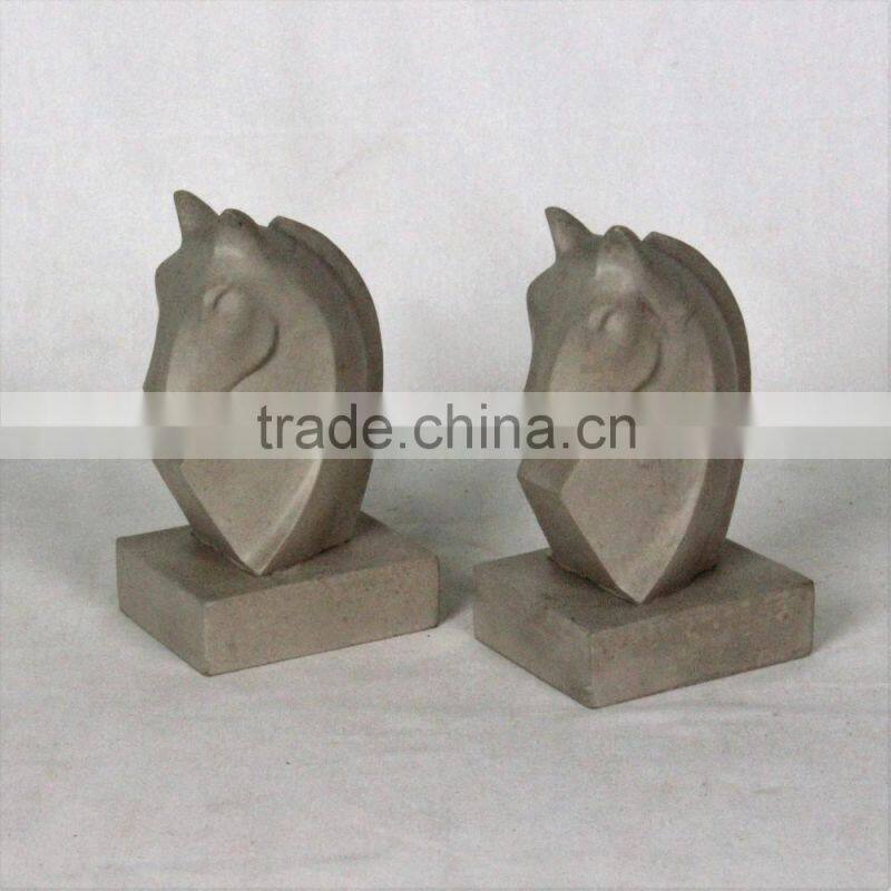 Home deco colorful animal style horse head book stand Modern concrete bookends