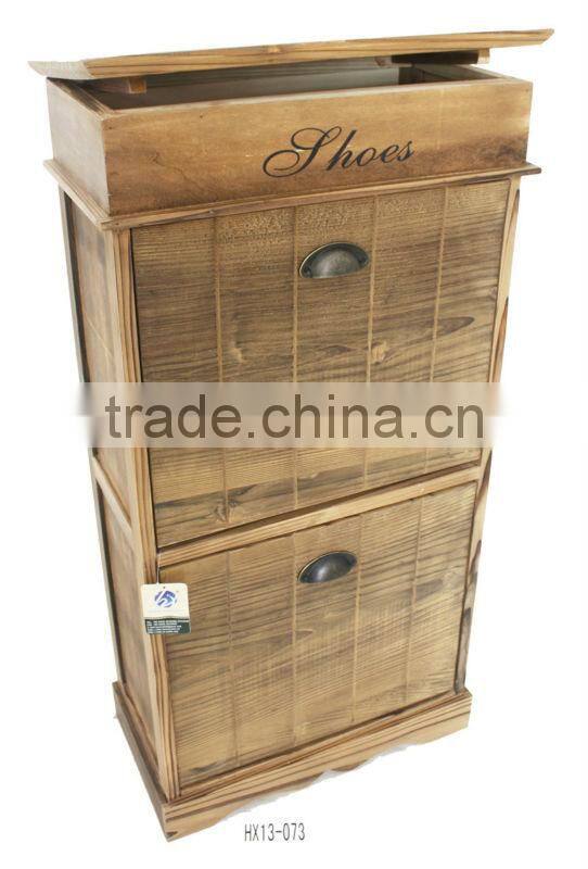 Hallway 2 drawer white wooden shoe cabinet