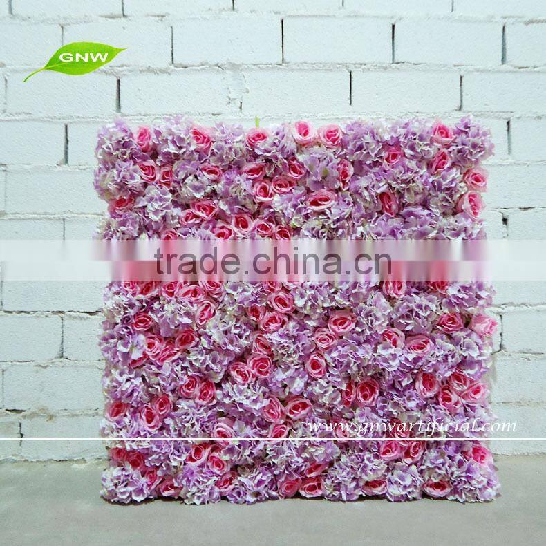 GNW FLW1508-10 Artificial Plastic Blue Rose Flower Type Wall used in wedding background wall