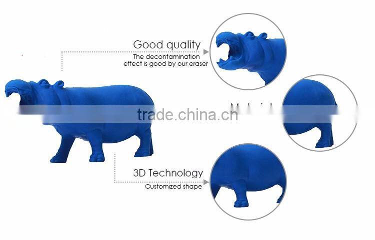 Creative Stationery Fancy 3D Hippo Shaped Character Eraser