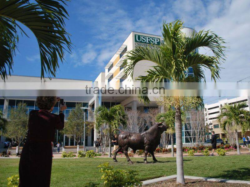 outdoor garden decoration handicraft bronze life size bull statue for sale