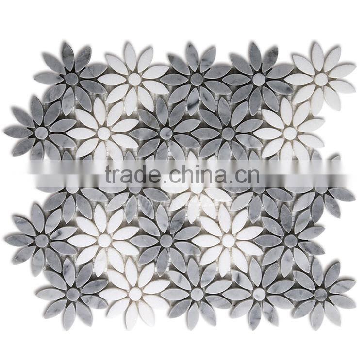 MM-CV294 Hot sale floor natural stone flower pattern marble mosaics tile