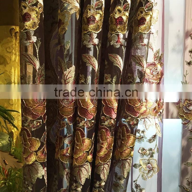 JX865 momoda luxury home decorations Royal villa full set brown curtain with sheers and valance