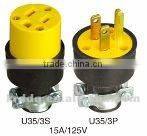 male and female power industrial plug & socket outlet