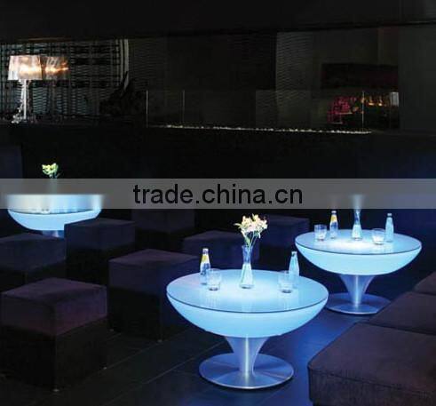 Fashion colorful furniture table/led glass top table