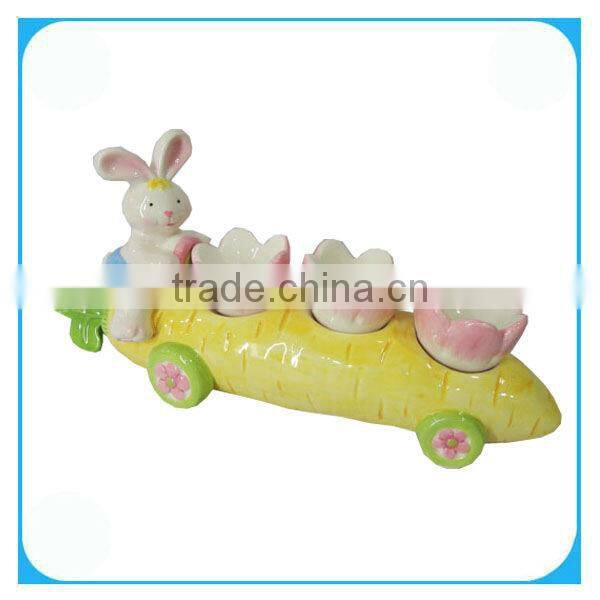 Cute Ceramic Dish And Mug In Easter Rabbit And Radish Design