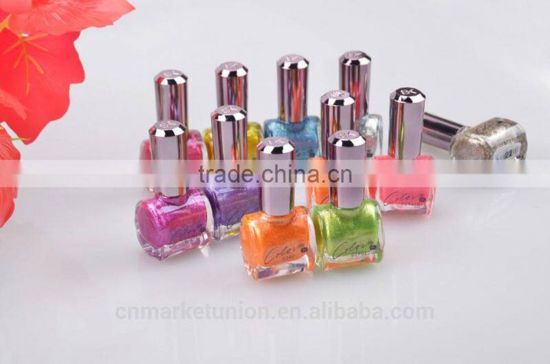 Colorful lady nail polish