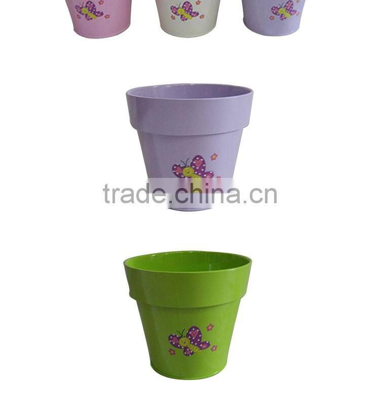 Small Kids Garden Colored Metal Pot