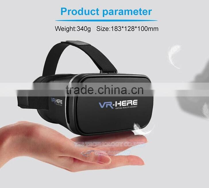 VR Headset with 3D Glasses VR Box with Remote Control V6 42mm Lenses 4.5 - 6 Inch