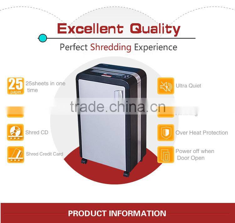 heavy duty paper shredder shred credit/CD/clip/staples 25 sheets