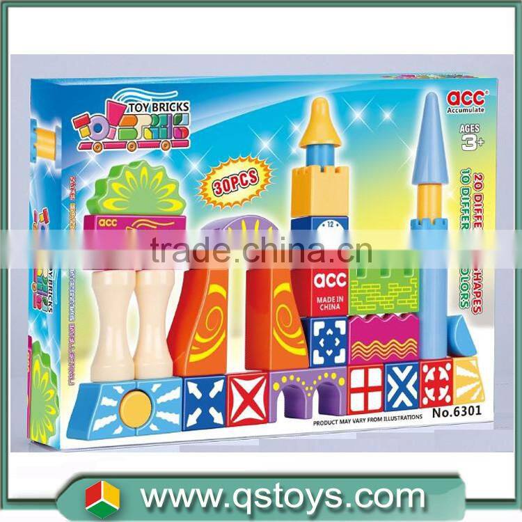 plastic geometry cutting block stick puzzle assemble 80pcs creative shape