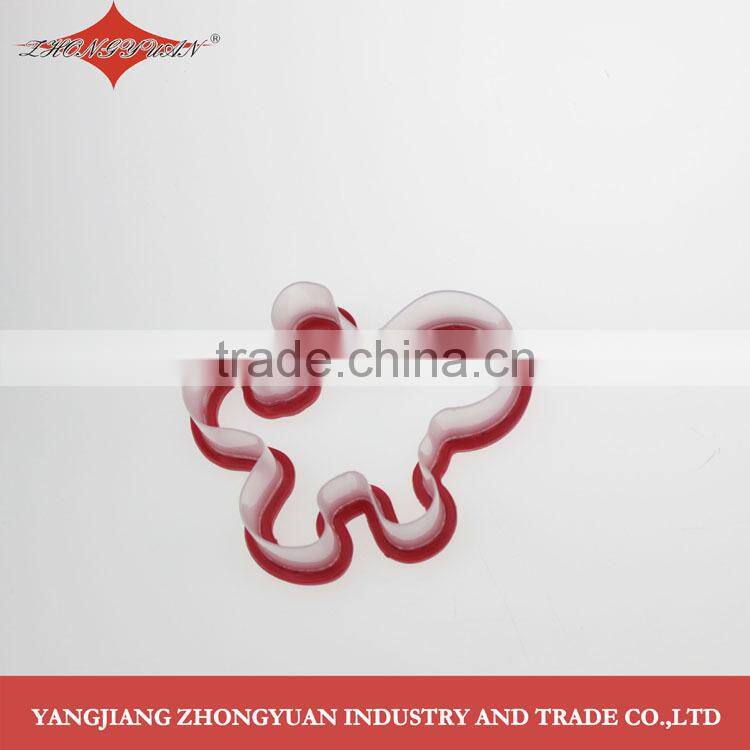 Ginger man shape plastic cookie cutter with TPR grip