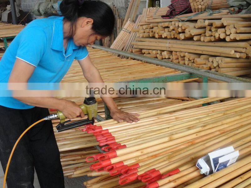 Small cap round wood broom pole