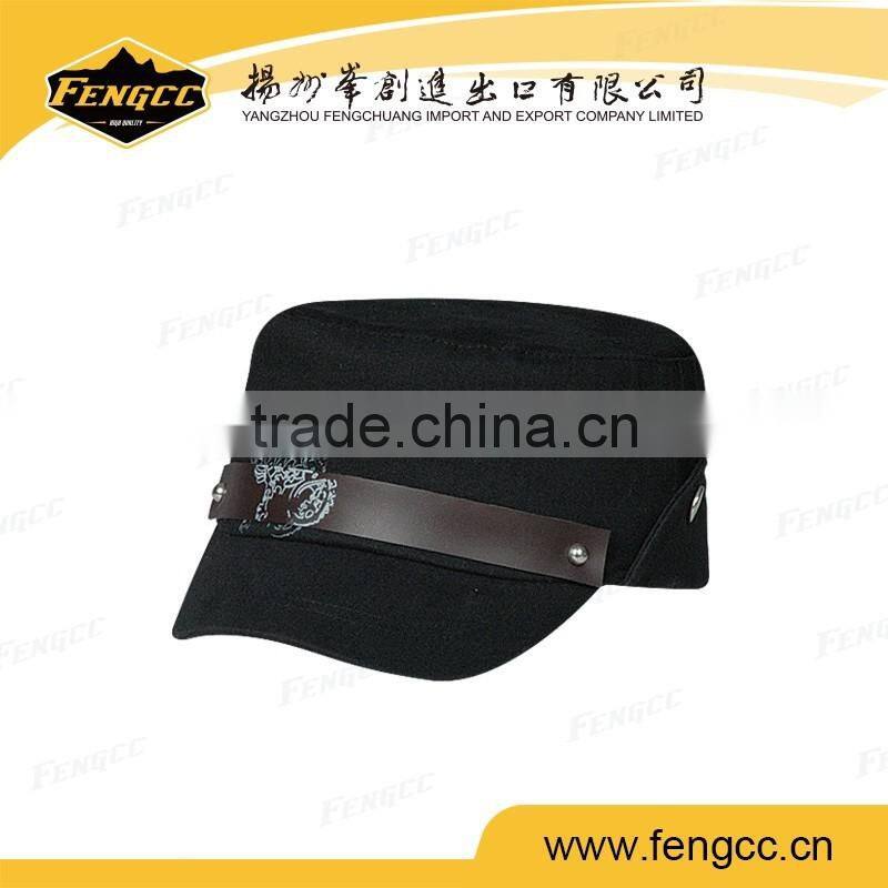 2016 Best quality Man's Army Style Navy Round Top Hat Military Cap