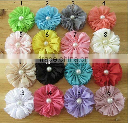 CF 0614 handmade chiffon bead black vintage wholesale shoe flower for lady shoes