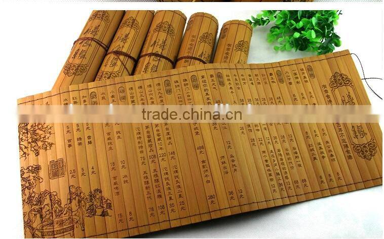 special bamboo menu book for restaurant