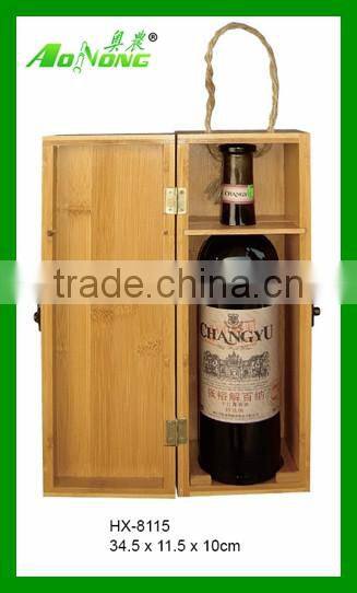 Custom Eco-friendly Bamboo Single Bottle Red Wine Packing Box For Sale
