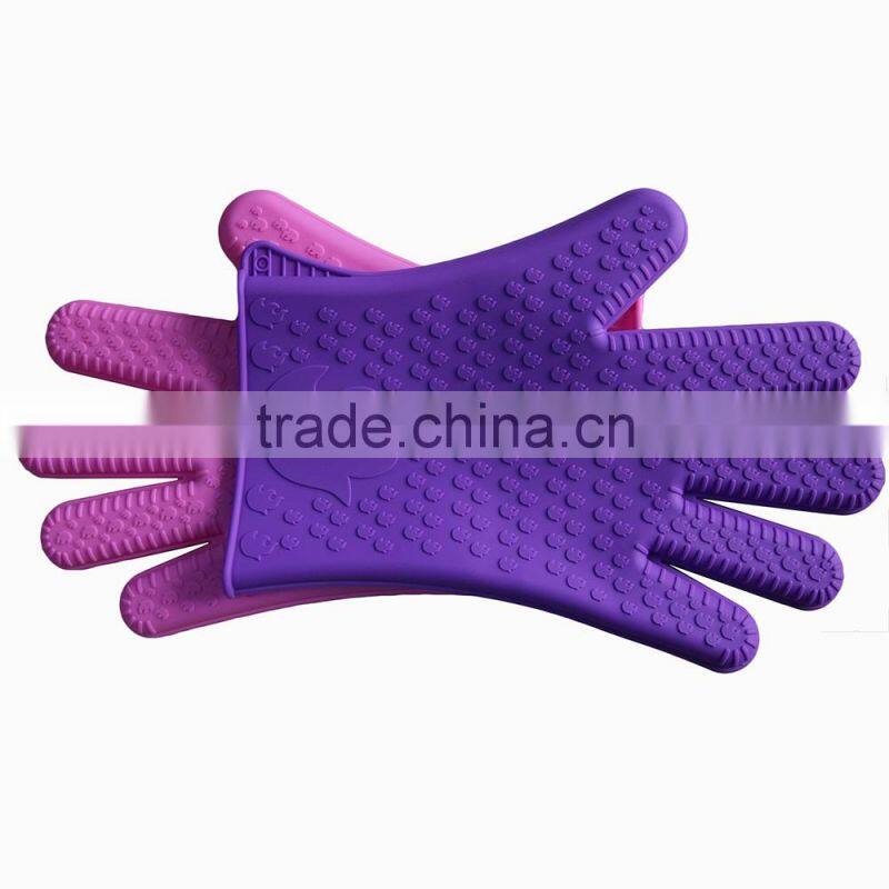 Silicone Heat Resistant Grilling BBQ Gloves for Cooking, Baking, Smoking & Potholder