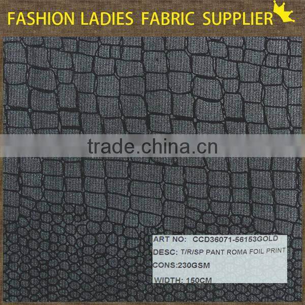 latest fashion pants foil pante roma for trousers wholesale many stocks pante roma fabric
