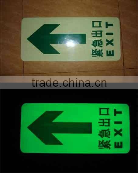 glow green light photo-luminescent film in the darkness