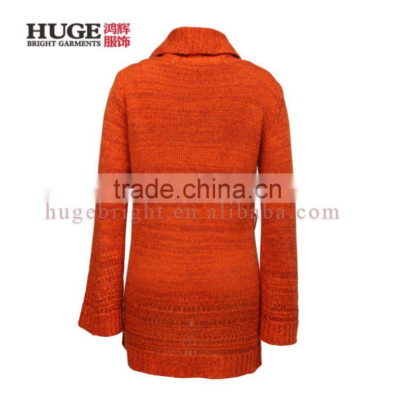 Flare-sleeve pointelle cardigan without buttons