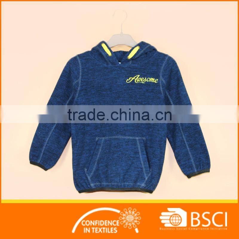 Polar Fleece Embroidery Long Sleeve Boy Sweatshirt With Hood