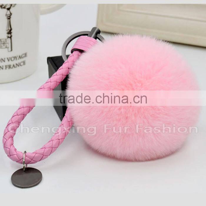 CX-R-24 Keychain Genuine Rex Rabbit Fur Mobile Phone Charm