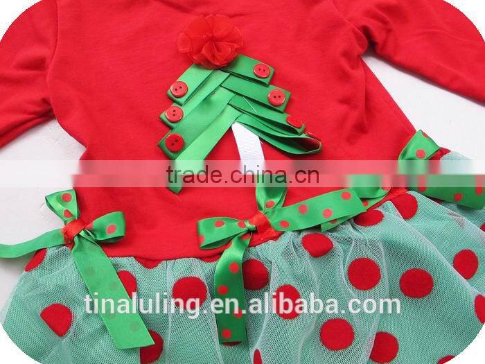 kids dress new christmas holiday girls dress lateset dress for 2-6 years kids puffy dress