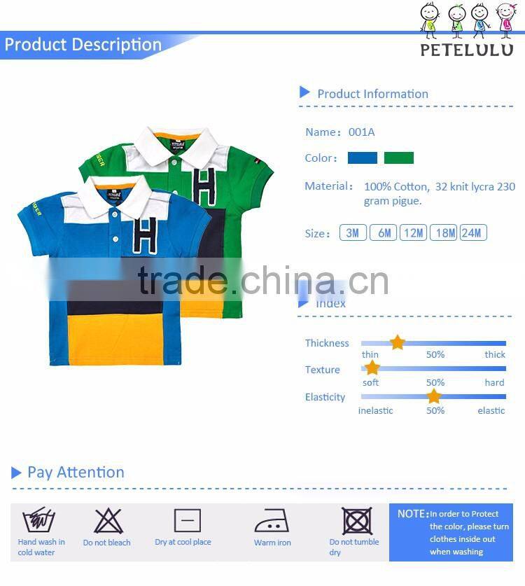 New Summer Clothes 3-24 Months Pique Absorb Sweat Baby Boy Polo Shirts