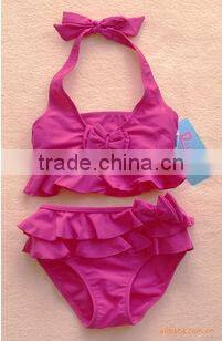 Hot sale three-piece swimsuit baby Leopard swimwear sun hat child swimwear twinset Bikini swimwear with cap girl swimsuit